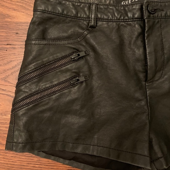 SOLD IN BIUNDLE GUESS FAUX LEATHER MOTO SHORTS, - Picture 5 of 6